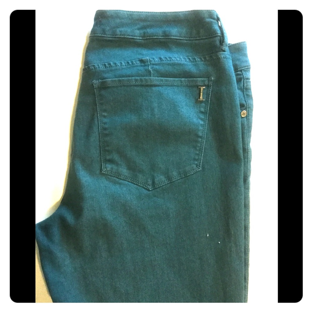 Isaac Mizrahi Turquoise/Green Jeans Size 12